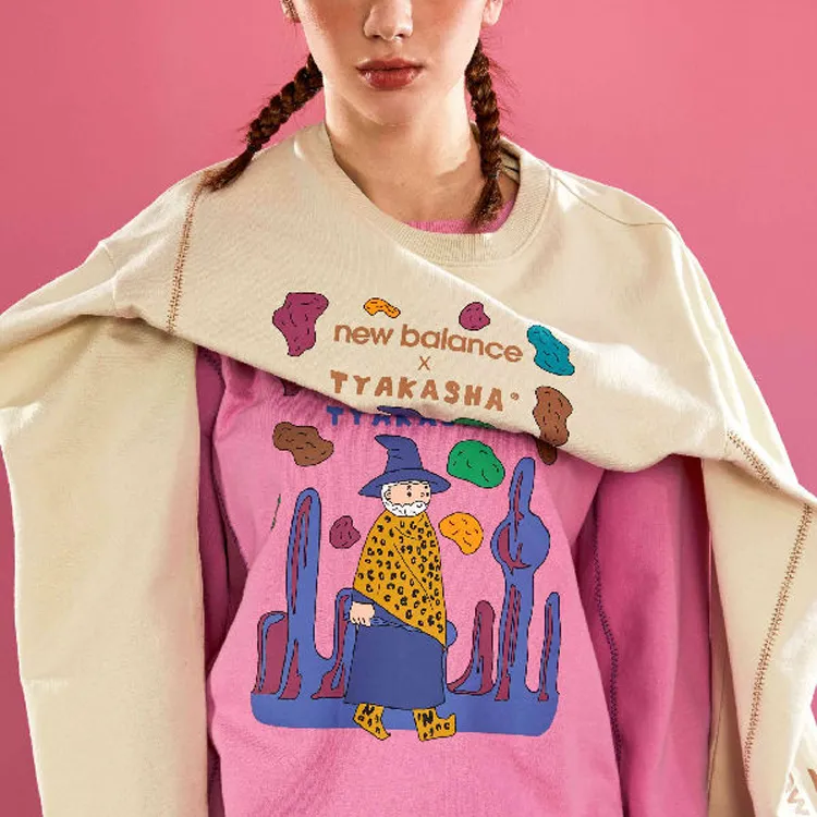 Tyakasha X New Balance Sweatshirts Unisex Pink-2