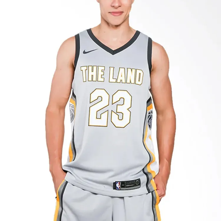 Nike Nike X NBA Basketball Jerseys Men's Gray-3