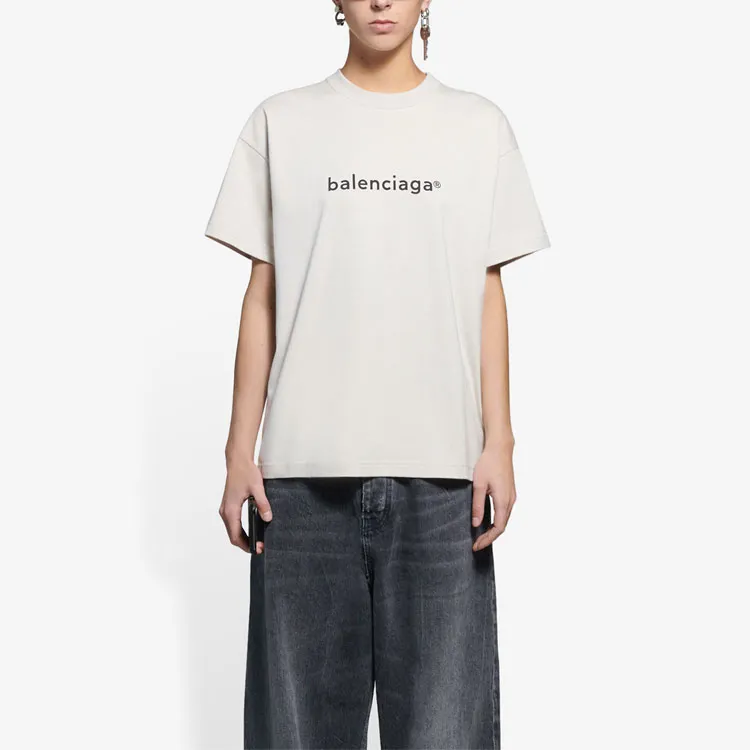 Balenciaga T Shirt Regular Fit Unisex Gray-3