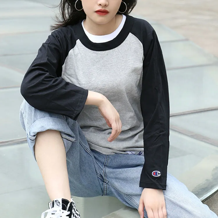 Champion T Shirt US Version Unisex Black Gray-2