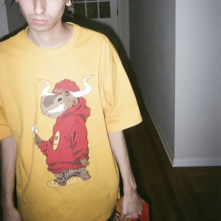 Drew House Smiley Collection T Shirts Unisex Yellow-2