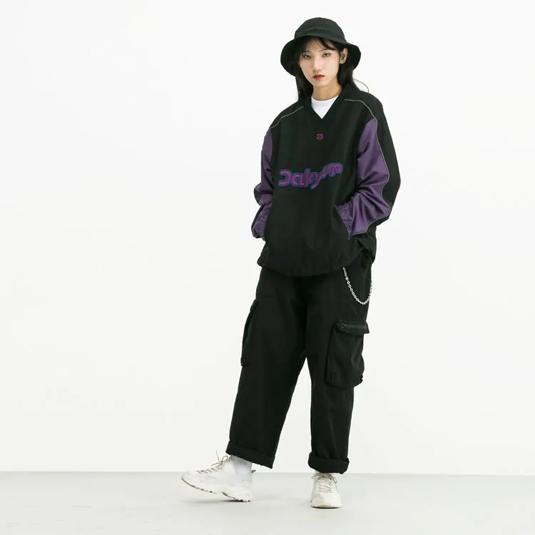DAKYAM Cargo Pants Casual Pants Unisex Black-3