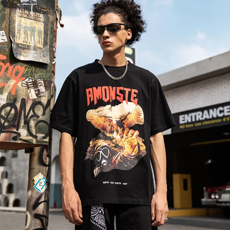 AMONSTER Straight T-Shirt Unisex Black-2