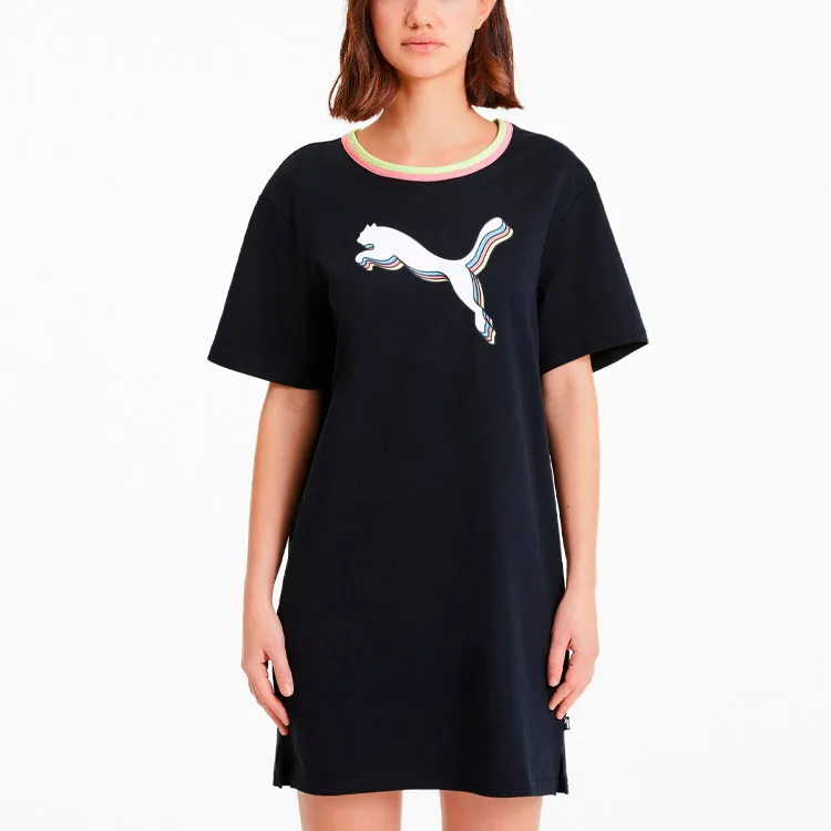 PUMA Short Sleeved Dresses Women's Black-3