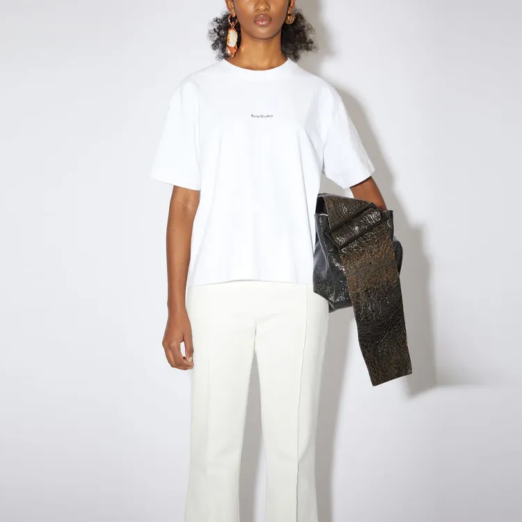 Acne Studios Women'ss Logo T shirt Optic White-1