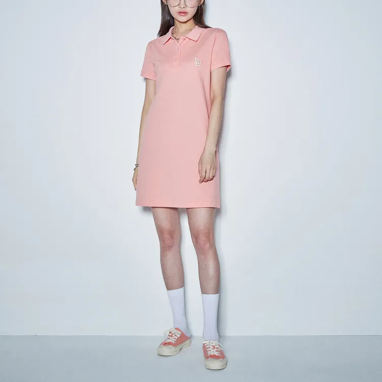 MLB Short Sleeved Dresses Women's Pink-2