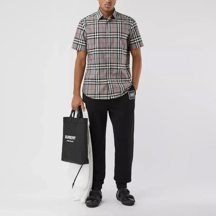 Burberry Shirts Men Gray-5