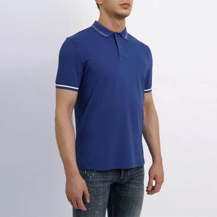 EMPORIO ARMANI Polo Shirts Men Royal Blue-2