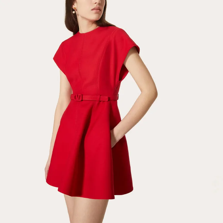 Valentino Sleeveless Dresses Women's Red-4