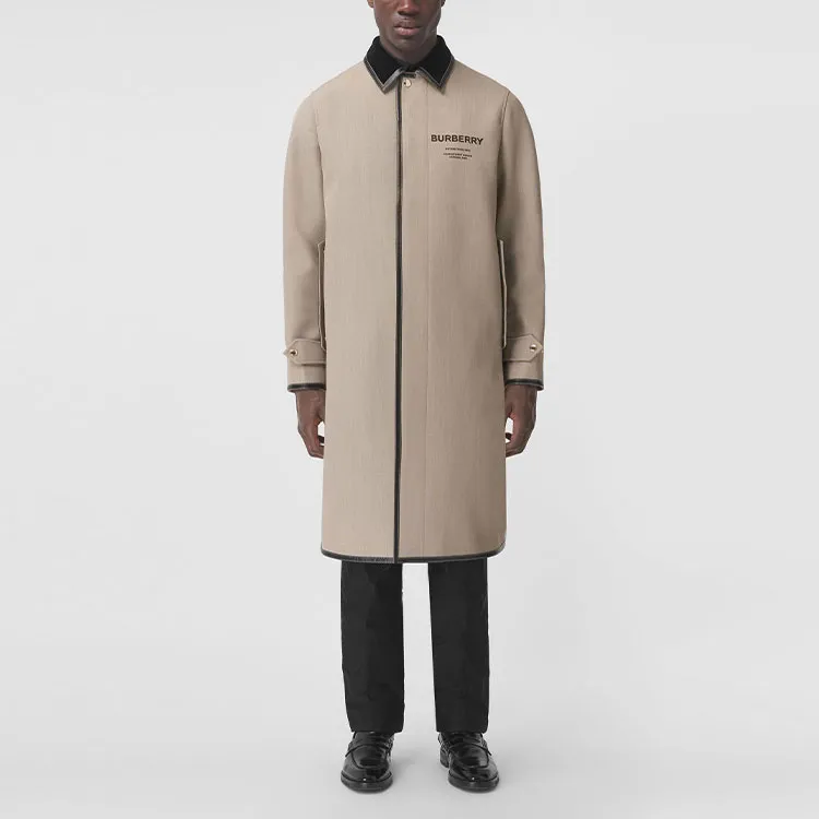 Burberry Trench Coats Men Green Gray-3