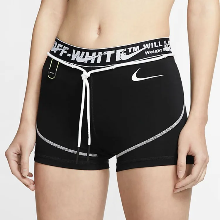 OFF WHITE X Nike Women's Training Shorts Black-2