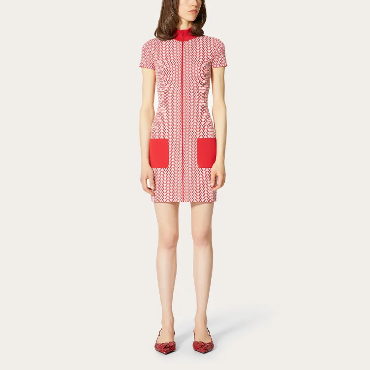 Valentino Short-Sleeved Dresses Women's Red-1