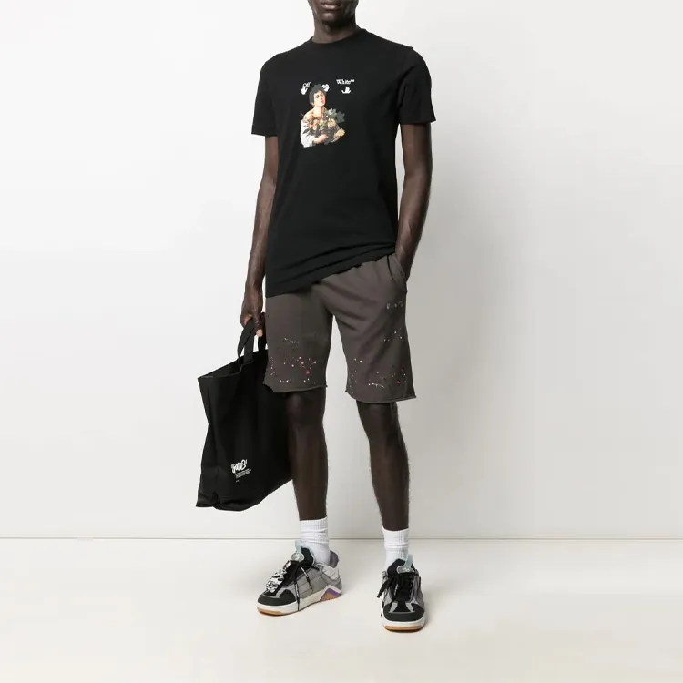 OFF WHITE SS21 Sports Shorts Men Dark Gray-1