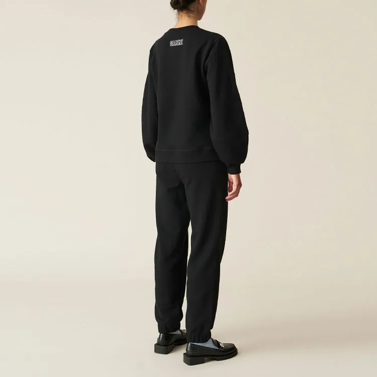 GANNI Puff Sleeve Sweatshirt 'Black'-2