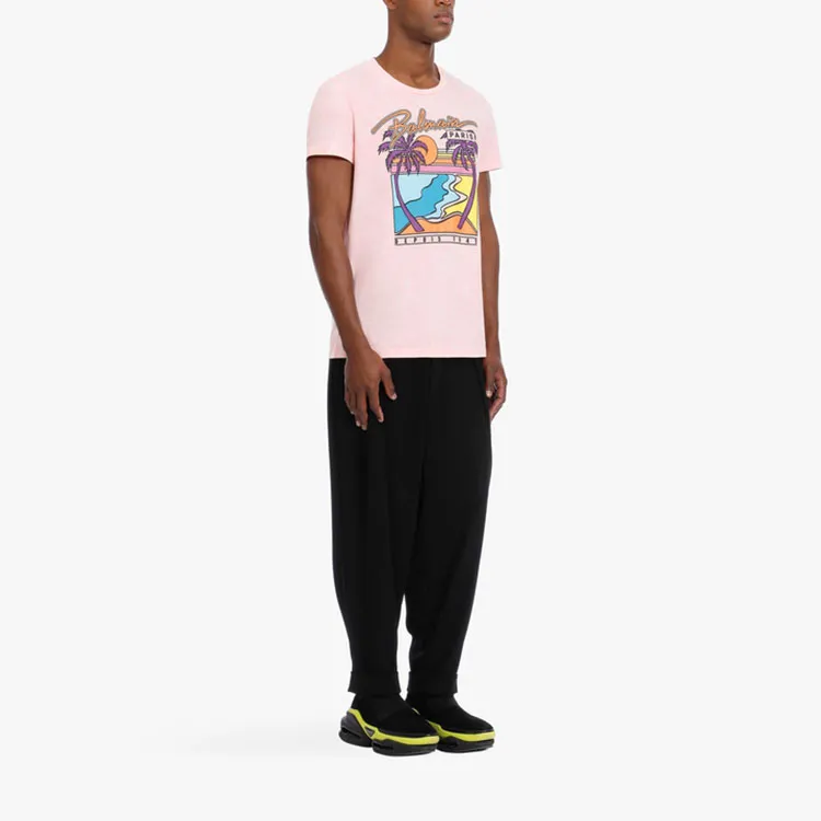 BALMAIN T-Shirts Men Pink-3