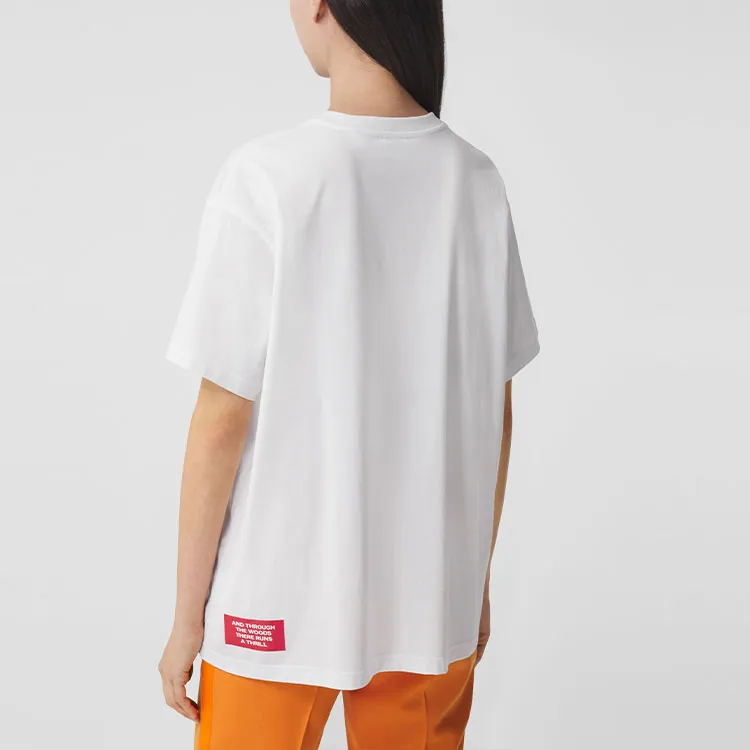 Burberry Drop Shoulder Sleeve T Shirt Women's White-2