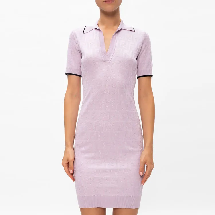 FENDI SS21 Short-Sleeved Dresses Women's Pink Purple-1