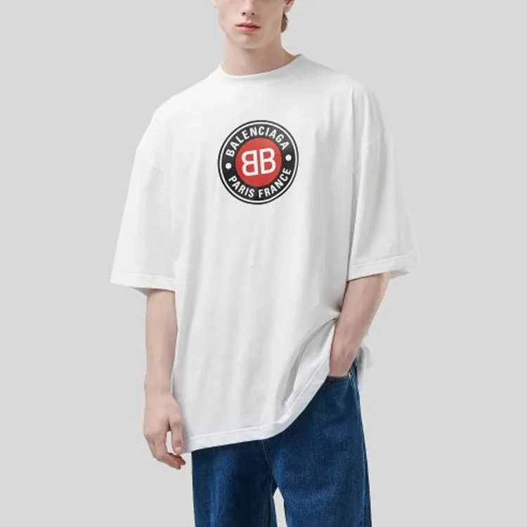 Balenciaga T Shirt Loose Fit Style Men's White-3