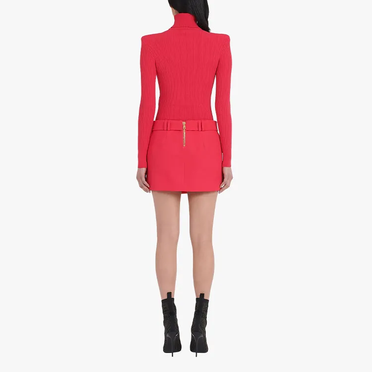BALMAIN Casual Short Skirts Women's Red-2