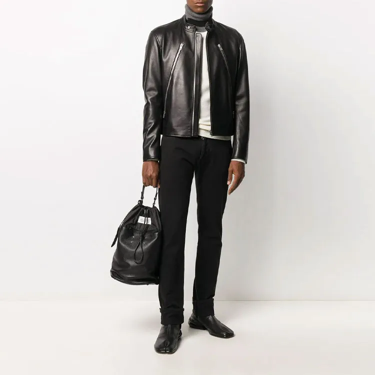 Maison Margiela Mock Neck Leather Jacket-1