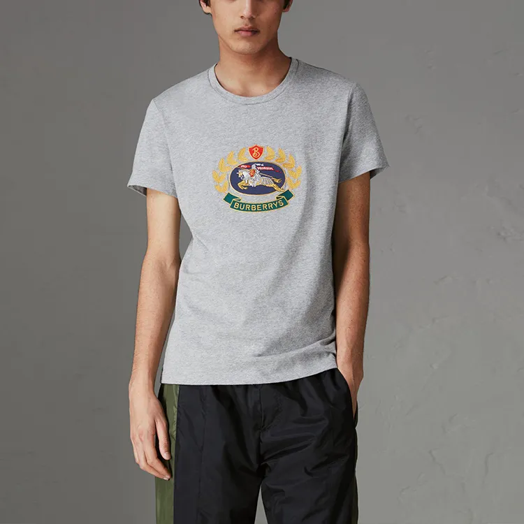 Burberry T Shirts Men Gray-3