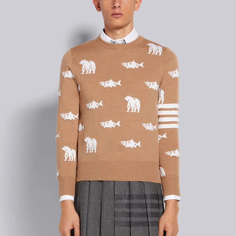THOM BROWNE Sweaters Men Brown-1