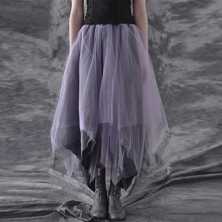 MARC LE BIHAN Casual Long Skirts Women's Black Purple-5