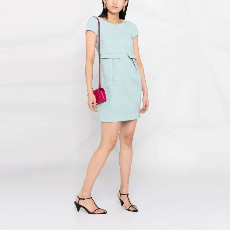 EMPORIO ARMANI Short Sleeved Dresses Women's Light Blue-1