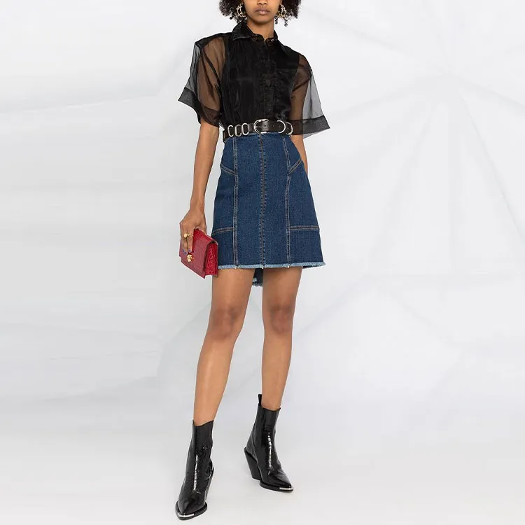Alexander McQueen Denim Short Skirts Women's Blue-2