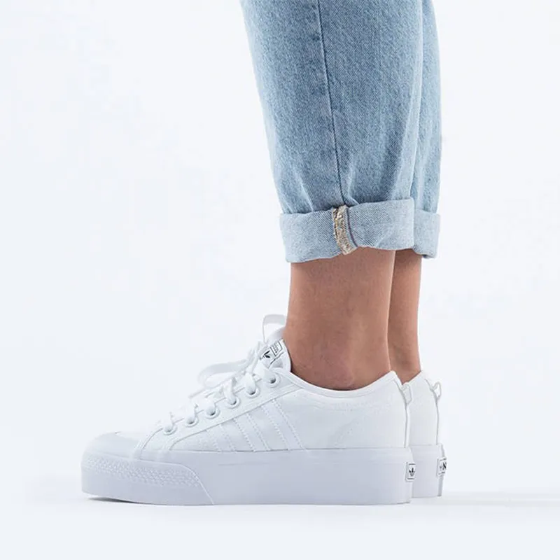 Adidas Nizza Platform Triple White Women's-6