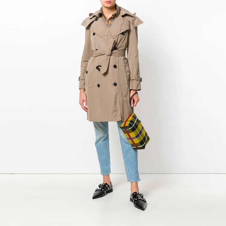 Burberry Trench Coats Women's Beige-2