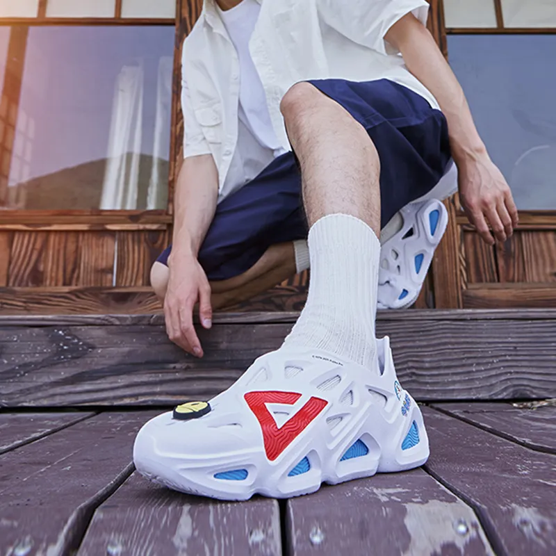PEAK Taichi Sports Sandals Men's White Red Blue-6