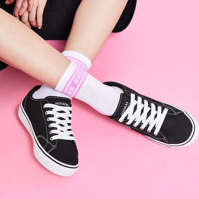 Skechers Cupsole 1 Low Canvas Shoes Black Women's-7