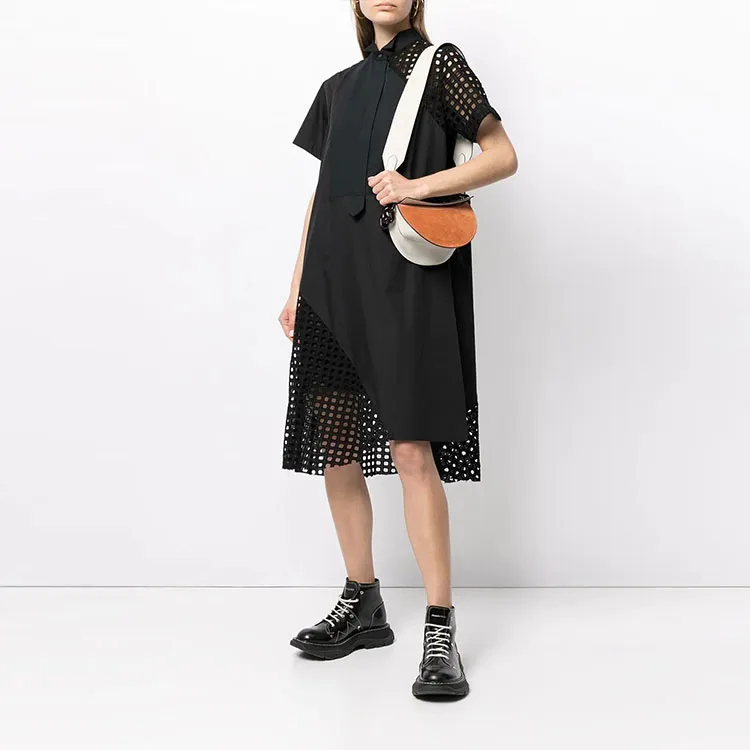 Sacai Short-Sleeved Dresses Women's Black-1