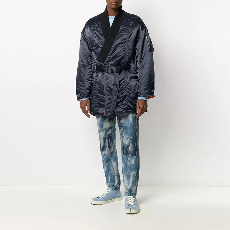 AMBUSH FW21 Solid Color Baseball Collar Puffer Jacket Unisex Dark Blue-2