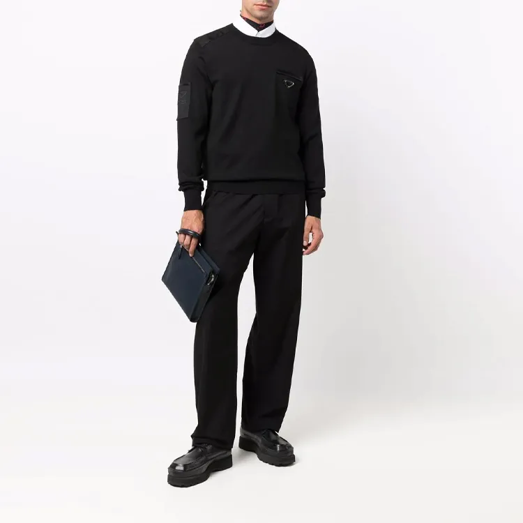 PRADA Re Nylon Logo Plaque Sweater-1
