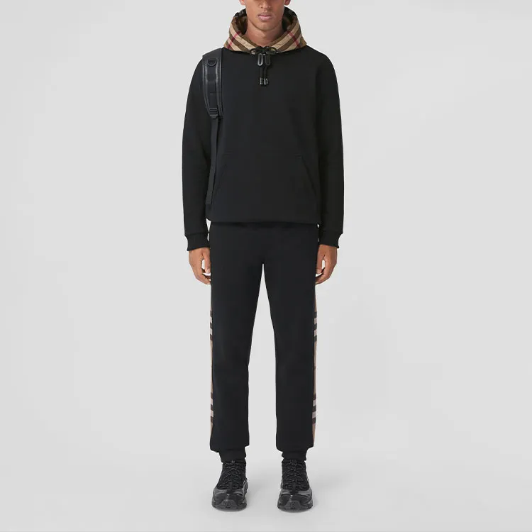 Burberry Check Hood Cotton Blend Hooded Sweatshirt-2