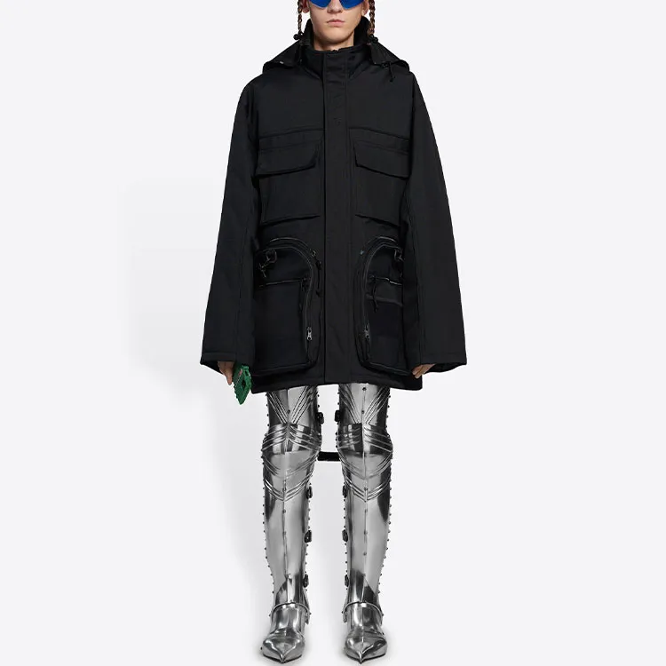 Balenciaga Parka Coat Men's Black-2