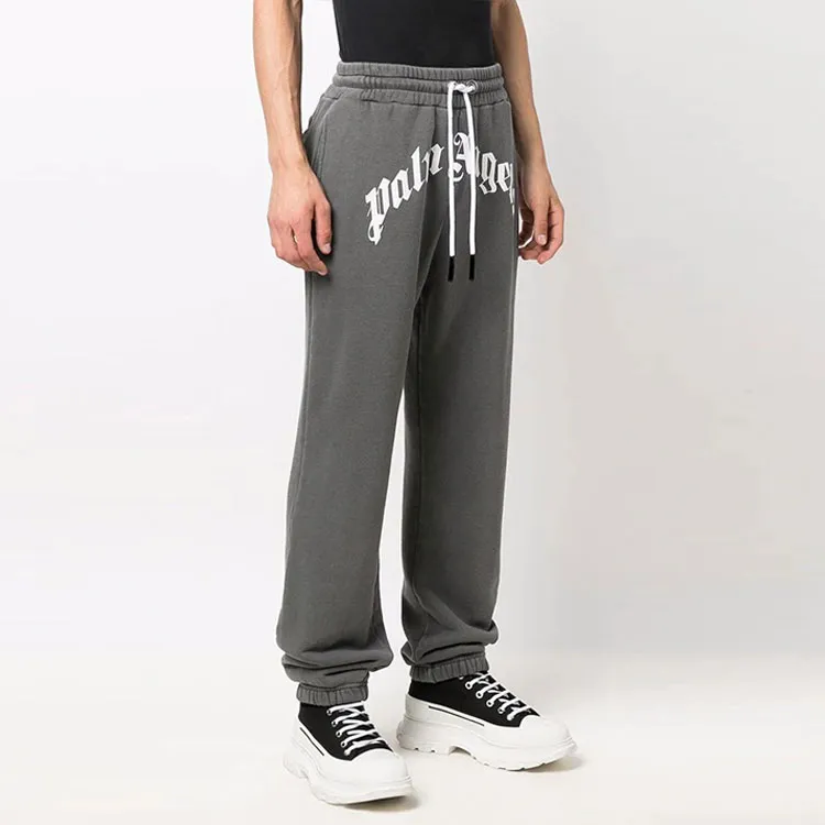 PALM ANGELS Curved Logo Sweatpants-2