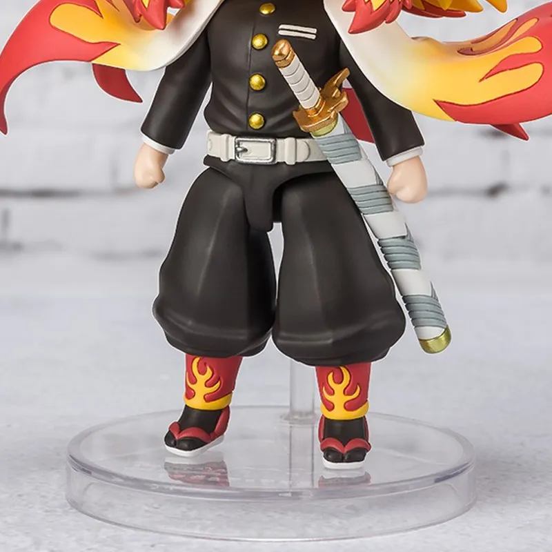 BANDAI Kyojuro Rengoku Figuarts Mini Demon Slayer  Kimetsu No Yaiba Flame Breathing With Base Scale Figures-3
