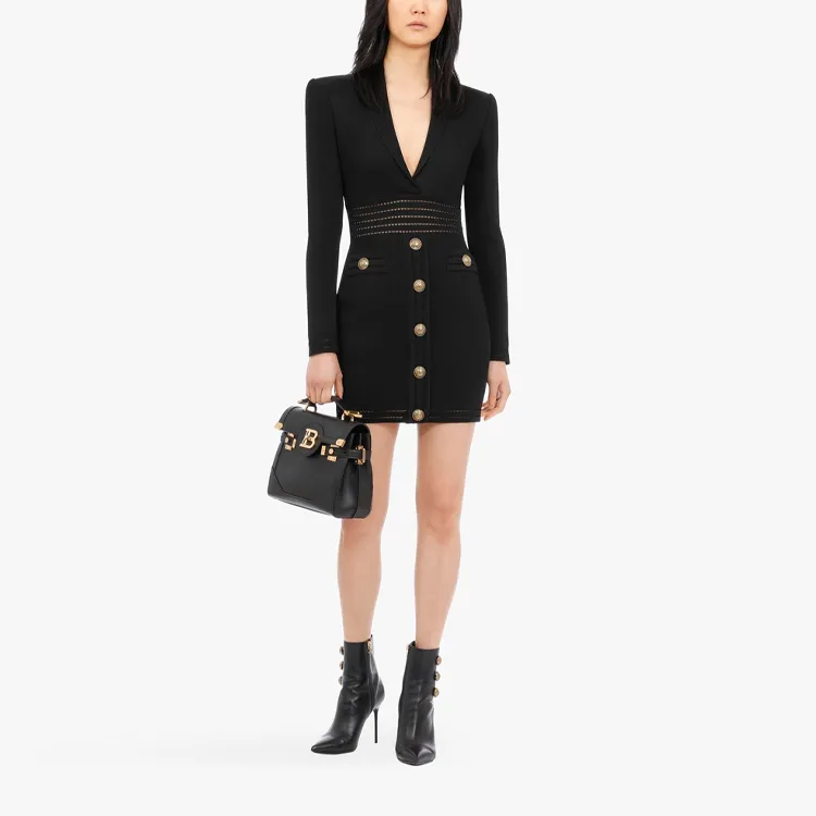 BALMAIN Long-Sleeved Dresses Women's Black-1
