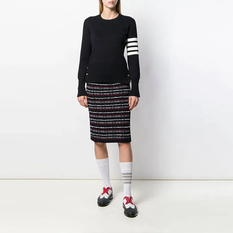 THOM BROWNE 4 Bar Crewneck Knitted Jumper-1
