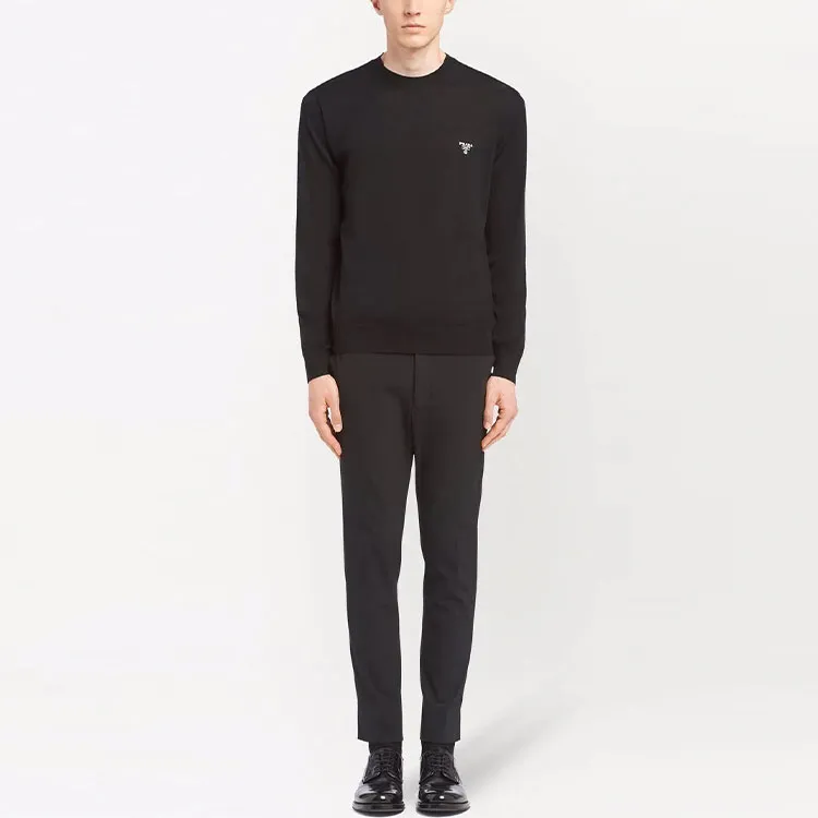 PRADA Logo Embroidered Crewneck Jumper-1
