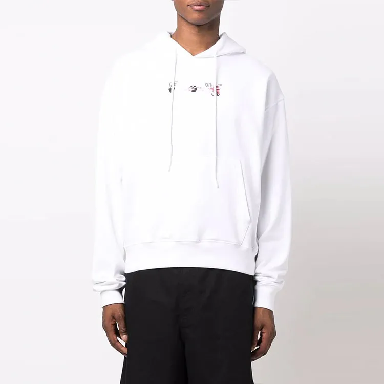 OFF WHITE Acrylic Arrow Logo Print Hooded Sweatshirt-1