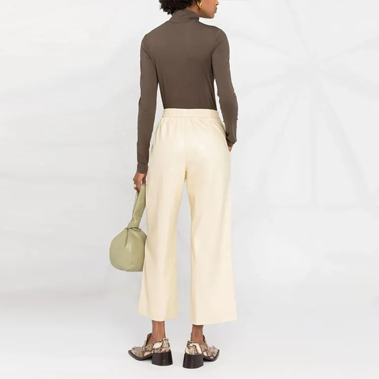 NANUSHKA Leather Pants Women's Yellow-3