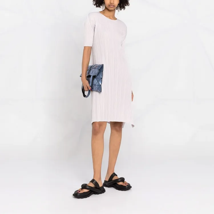 PLEATS PLEASE ISSEY MIYAKE Short Sleeved Dress Women's Light Pink-1