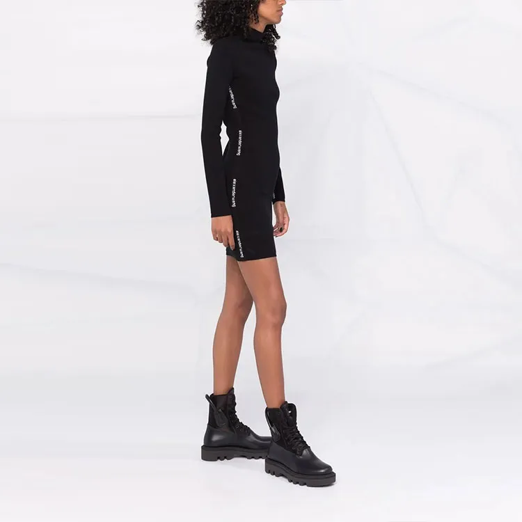Alexander Wang Intarsia knit Logo Long sleeve Dress-3