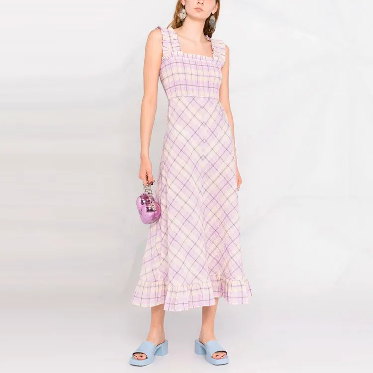 GANNI Sleeveless Dresses Women's Purple-1