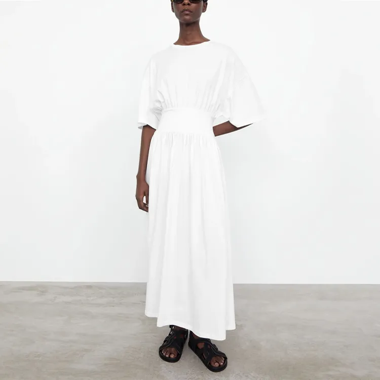 TOTEME Short-Sleeved Dresses Women's White-1