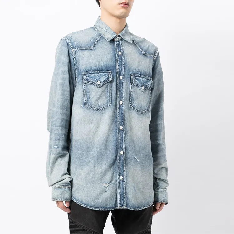 AMIRI Shirts Men Light Blue-2